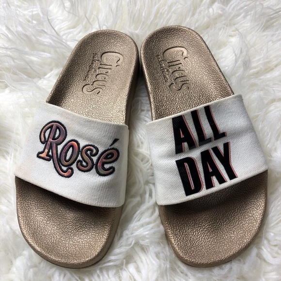rose all day flip flops